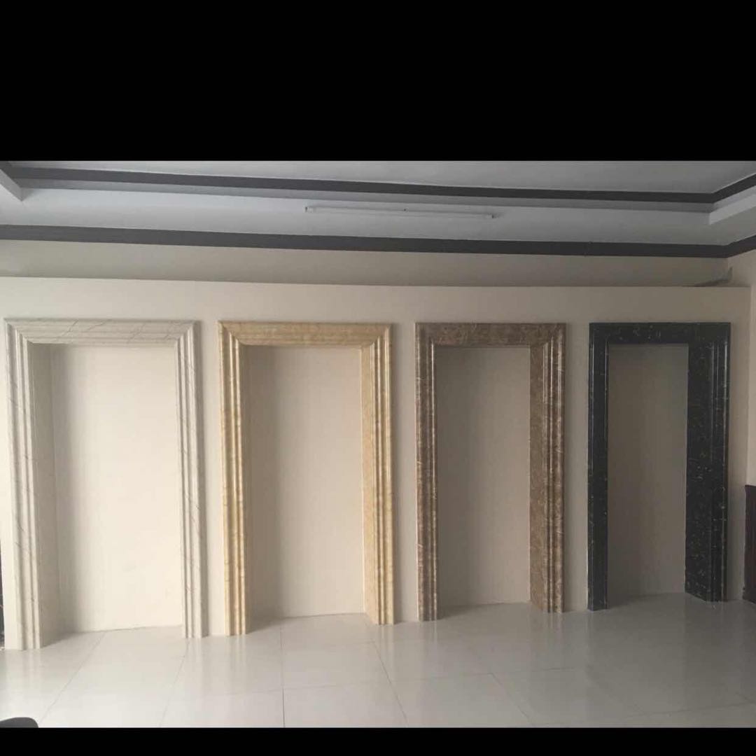 仿大理石电梯门套安装效果